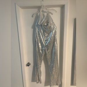 Silver Sequin Jumpsuit